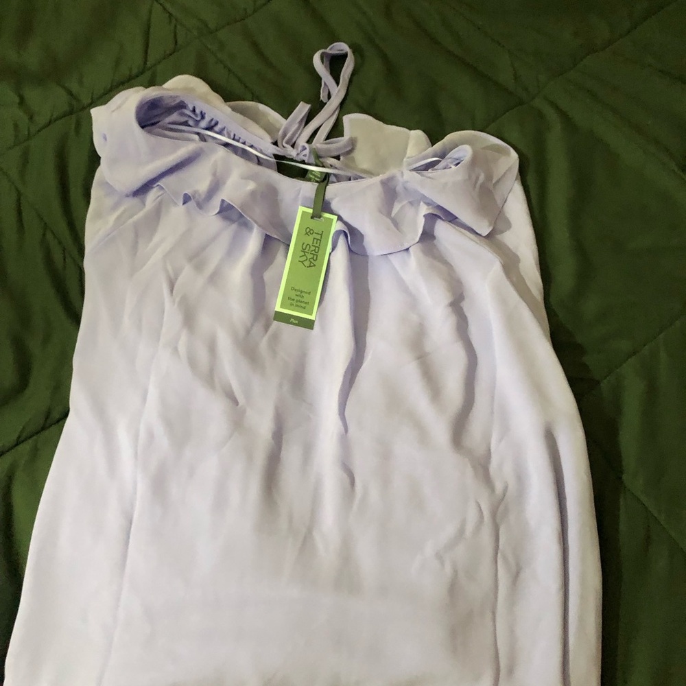 Terra & Sky Lavender Ruffle Halter Top